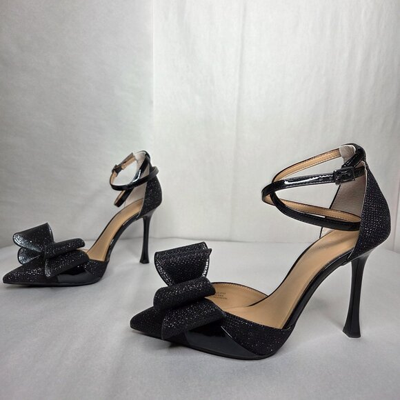 INC International Concepts Shoes - NWT INC Women's Saori Bow Rhinestone Heel Pumps Black